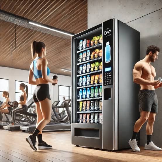 A New Light Vending & Amenities machine in a gym